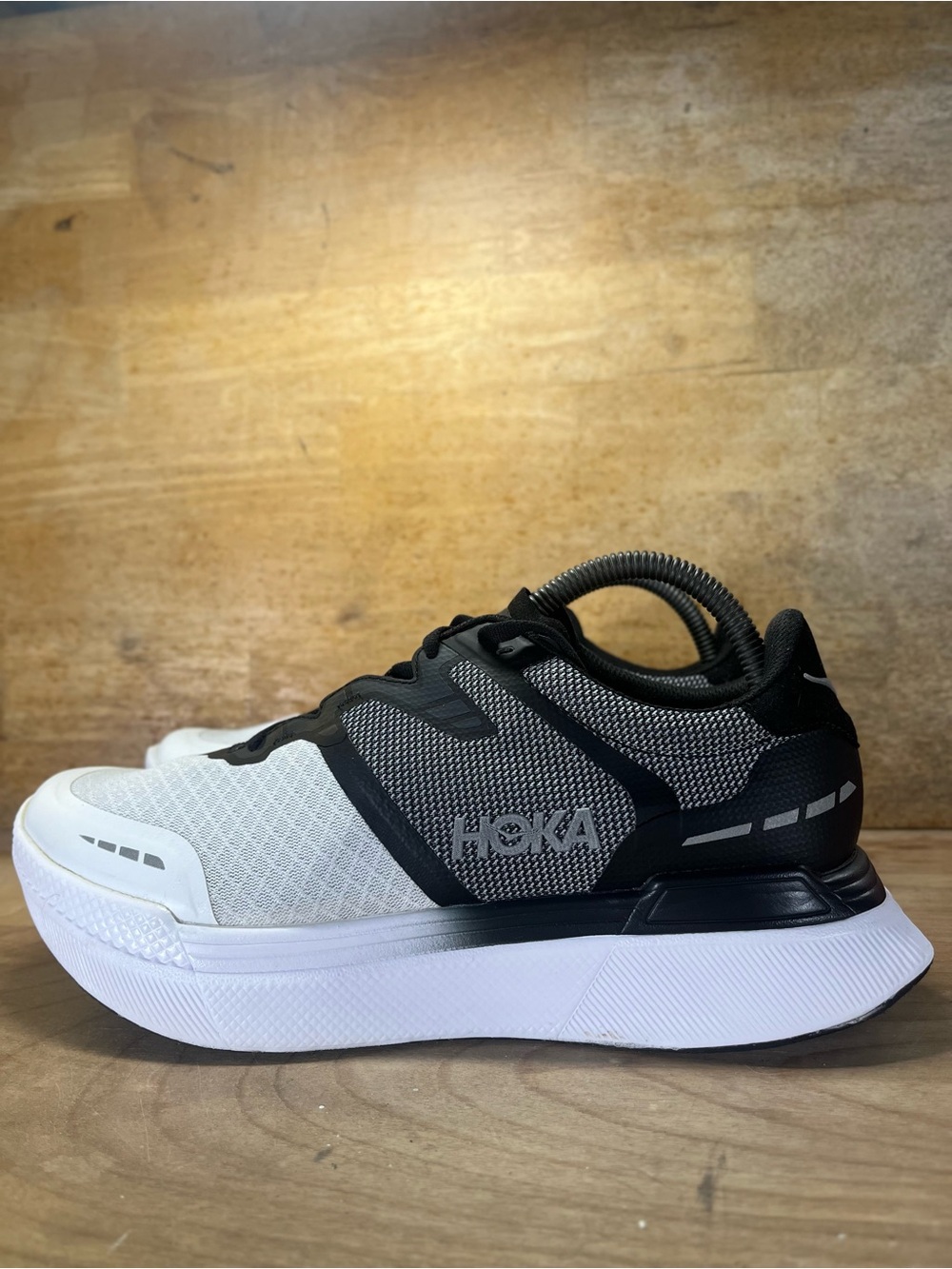 Hoka One One Transport X Mens Size 8 Running Walking Shoes Sneakers Black White - Picture 4 of 12